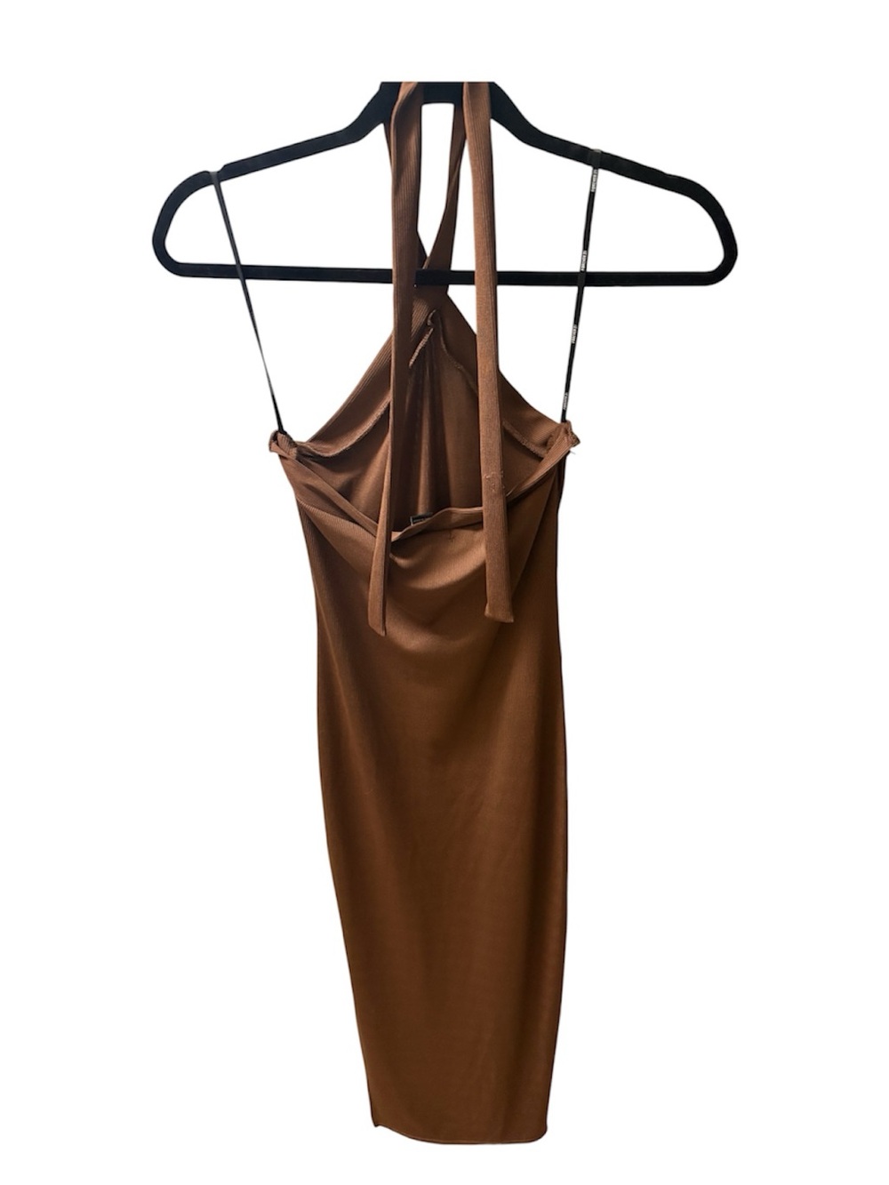 Forever 21 Brown Cross-Neck Bodycon Midi Dress - Picture 4 of 5